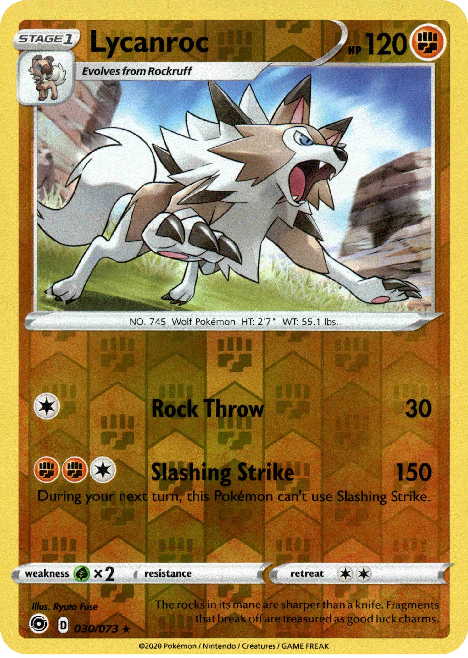 Lycanroc - 30/73 - Champion's Path - Reverse Holo - Card Cavern