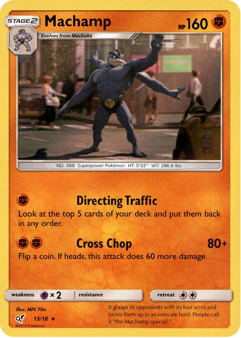 Pokemon Trading Card Game Detective Pikachu Rare Holo Machamp #13
