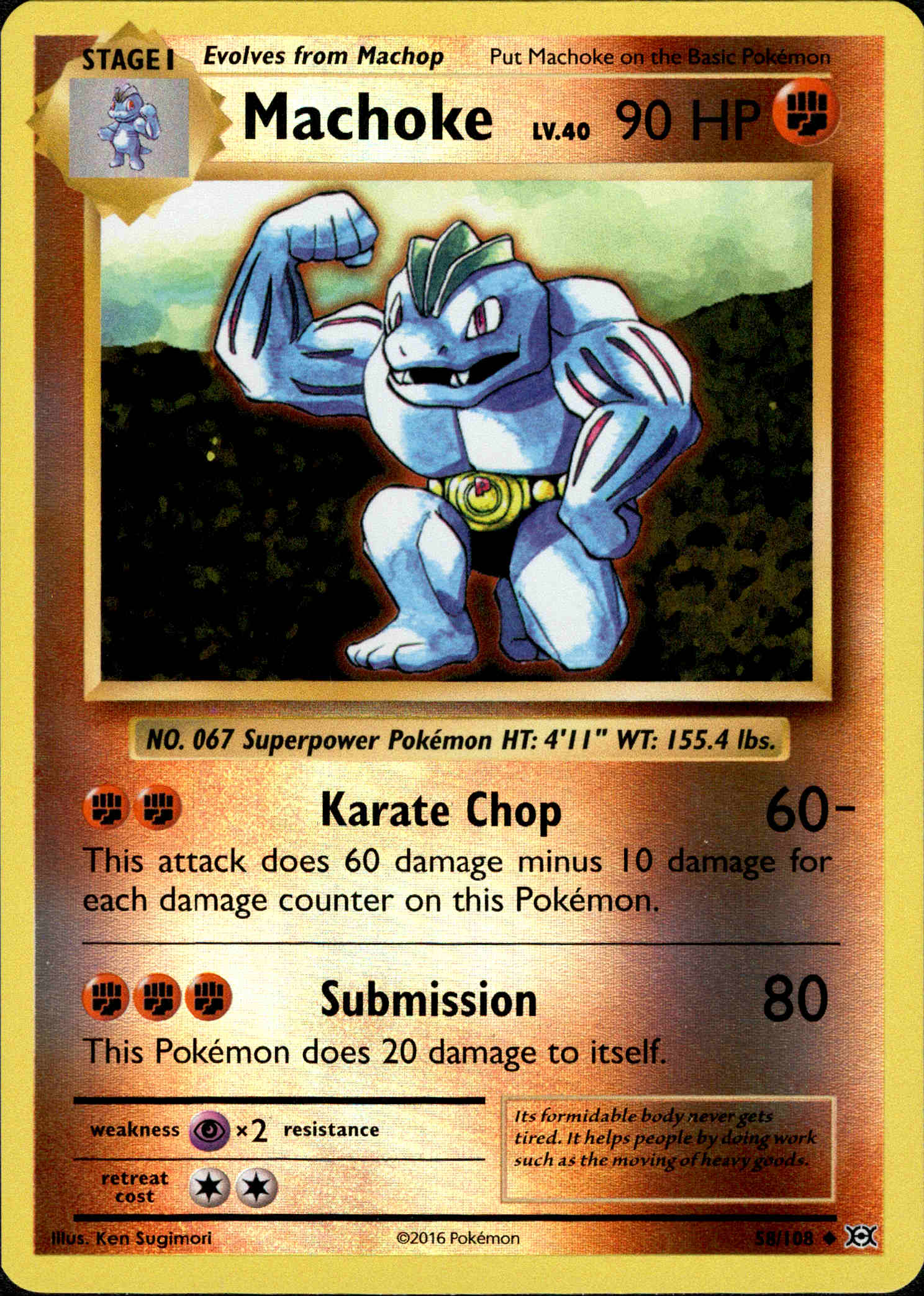 Machoke - 58/108 - Evolutions - Reverse Holo - Card Cavern