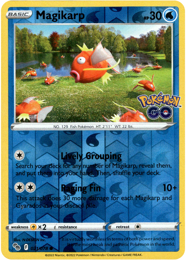 Magikarp - 021/078 - Pokemon Go - Reverse Holo - Card Cavern