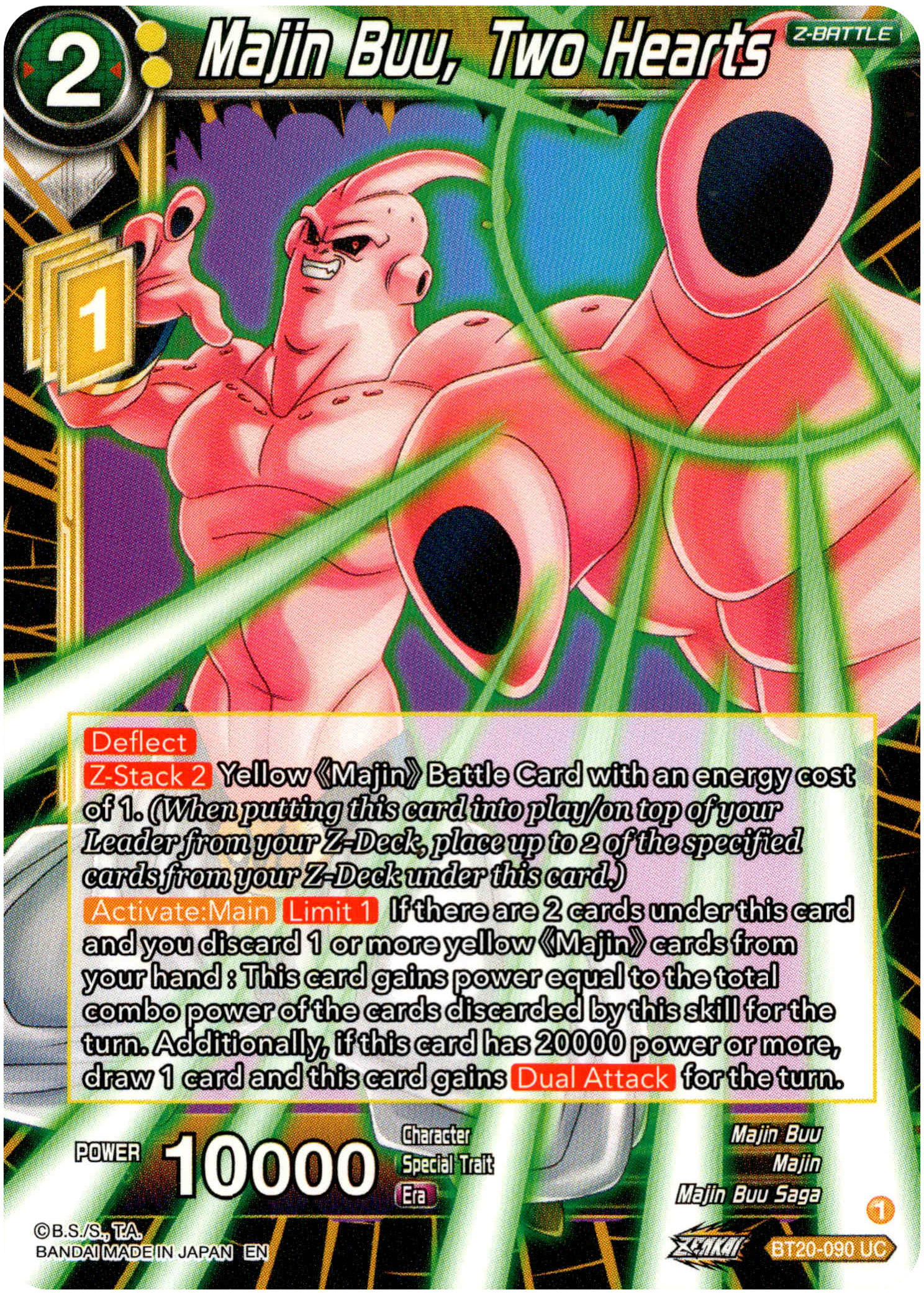 Majin Buu, Two Hearts - BT20-090 UC - Power Absorbed - Card Cavern