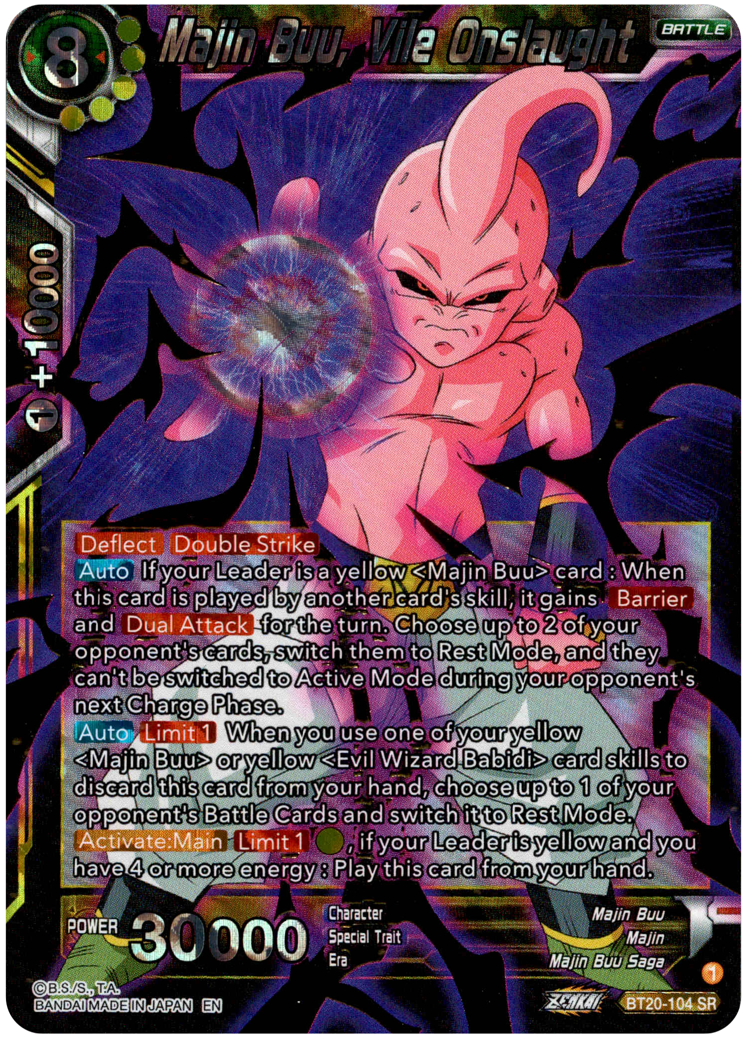 Majin Buu, Vile Onslaught - BT20-104 SR - Power Absorbed - Foil - Card Cavern