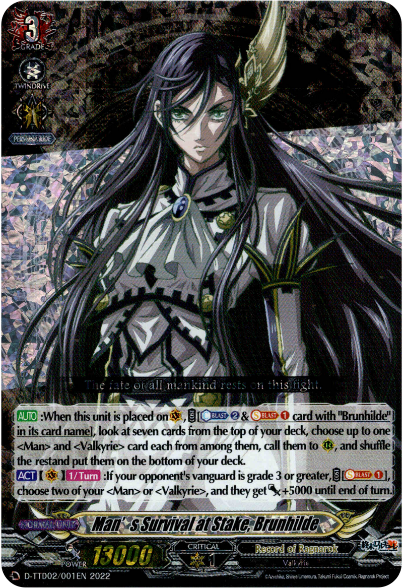 Man's Survival at Stake, Brunhilde - D-TTD02/001EN (Parallel Foil) - Record of Ragnarok - Card Cavern