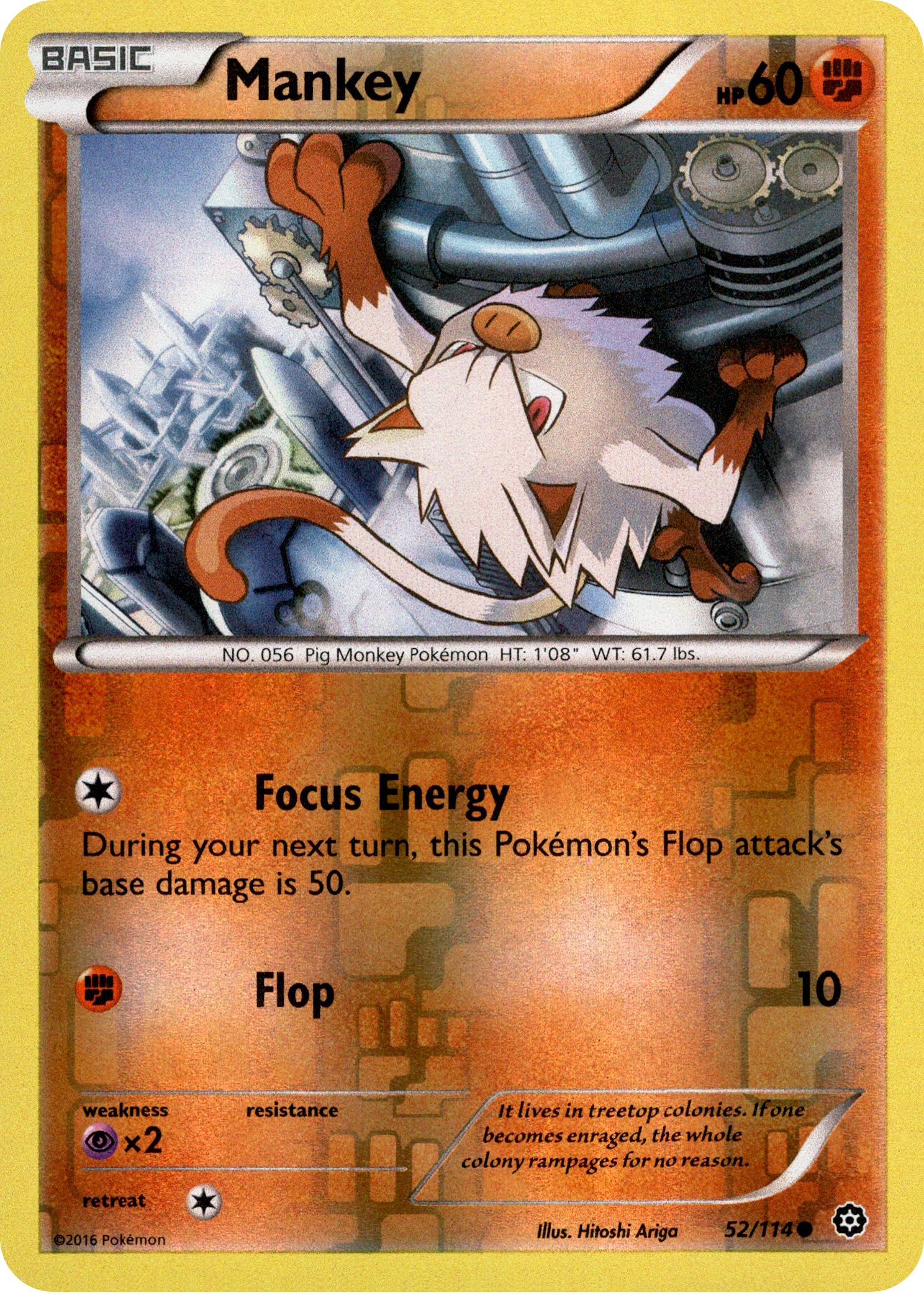 Mankey - 52/114 - Steam Siege - Reverse Holo - Card Cavern