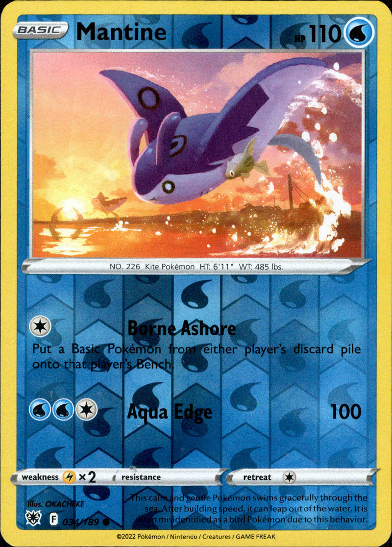 mantine pokemon cards Mantine - 034/189 - Astral Radiance