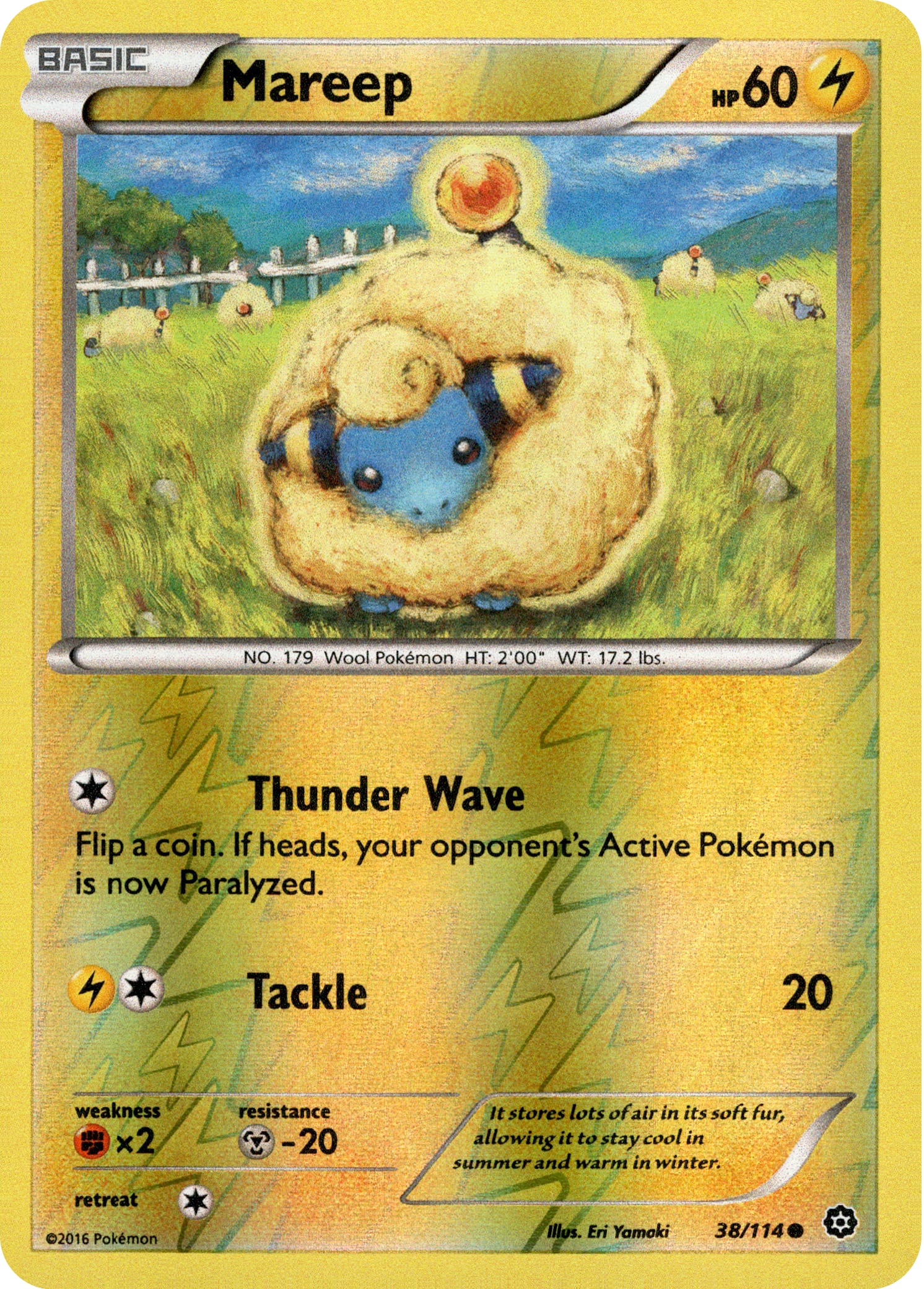 Mareep - 38/114 - Steam Siege - Reverse Holo - Card Cavern