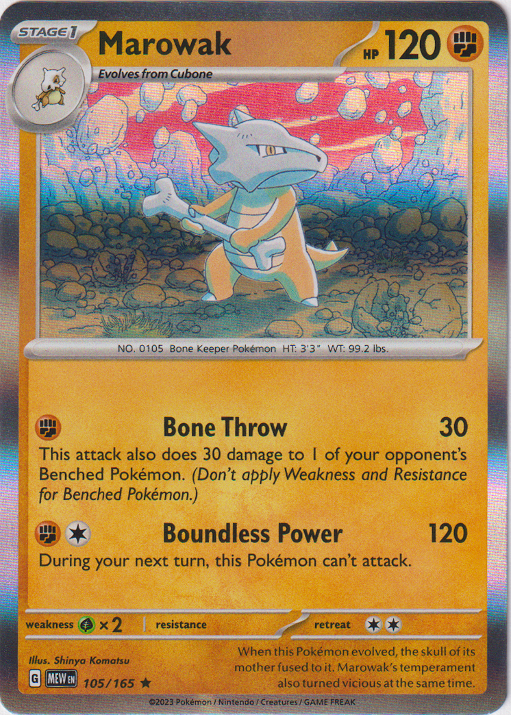 Marowak - 105/165 - Scarlet & Violet 151 - Holo - Card Cavern