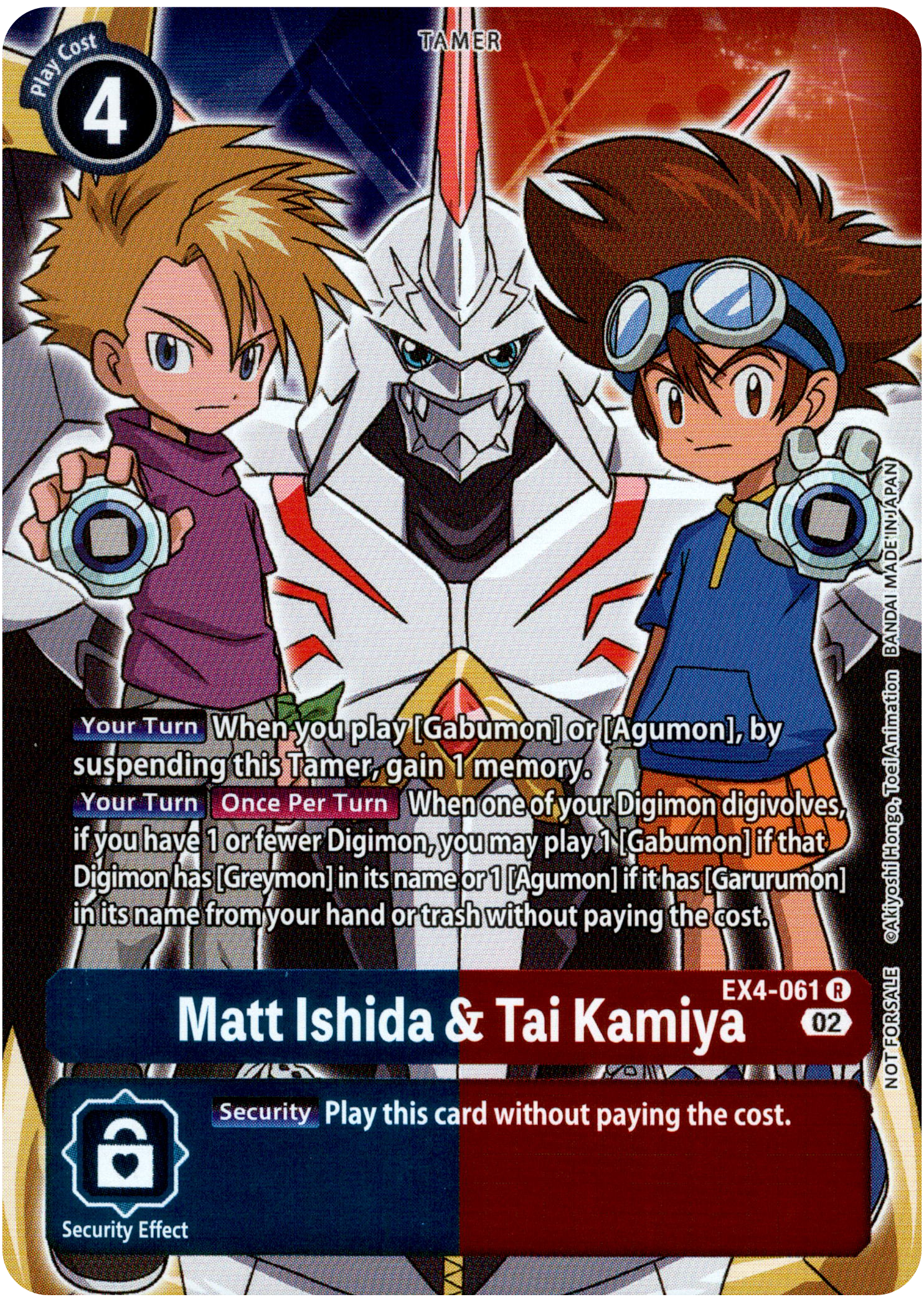 Matt Ishida & Tai Kamiya Alternate Art - EX4-061 R - Alternative Being - Foil - Card Cavern