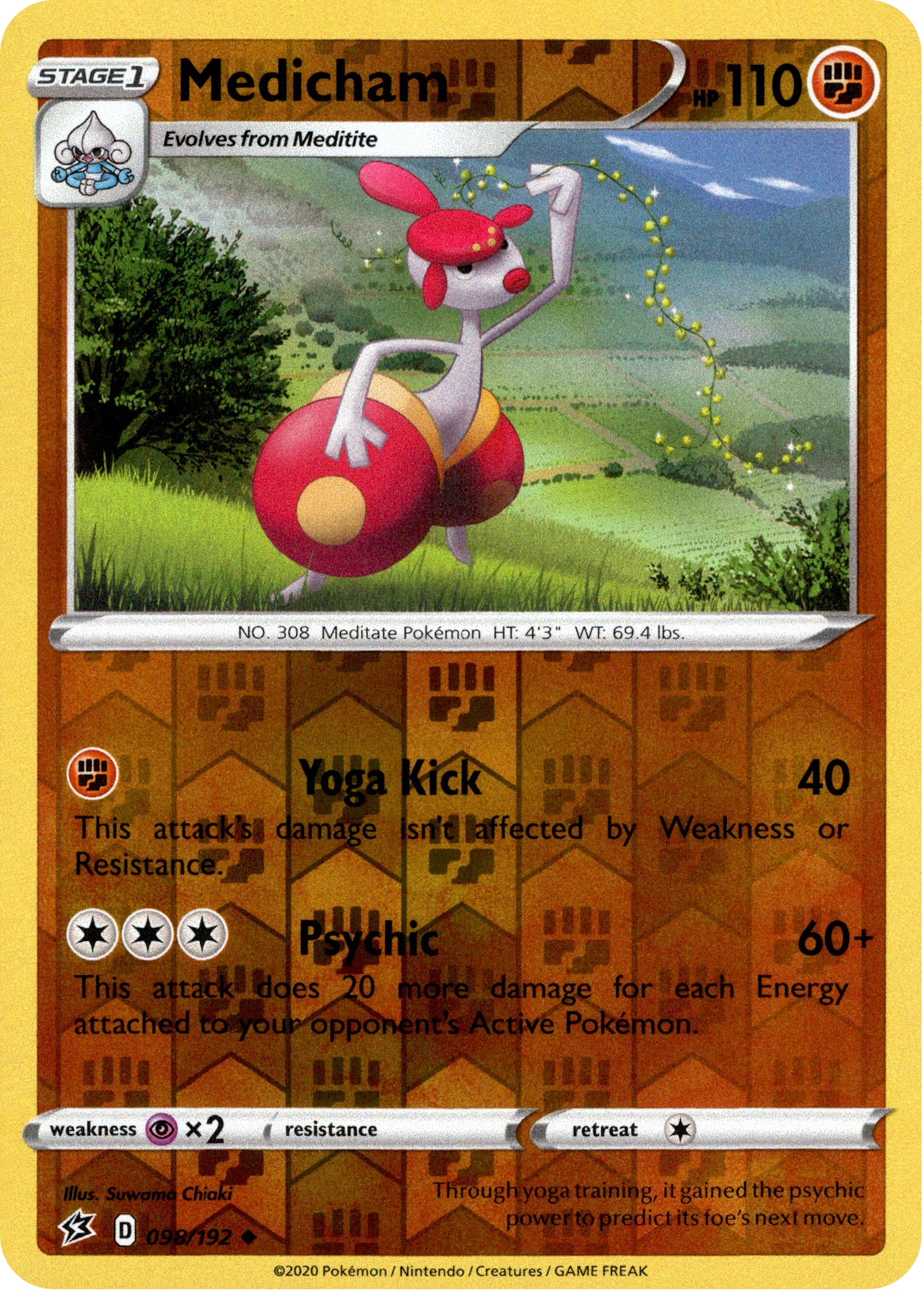 Medicham - 98/192 - Rebel Clash - Reverse Holo - Card Cavern