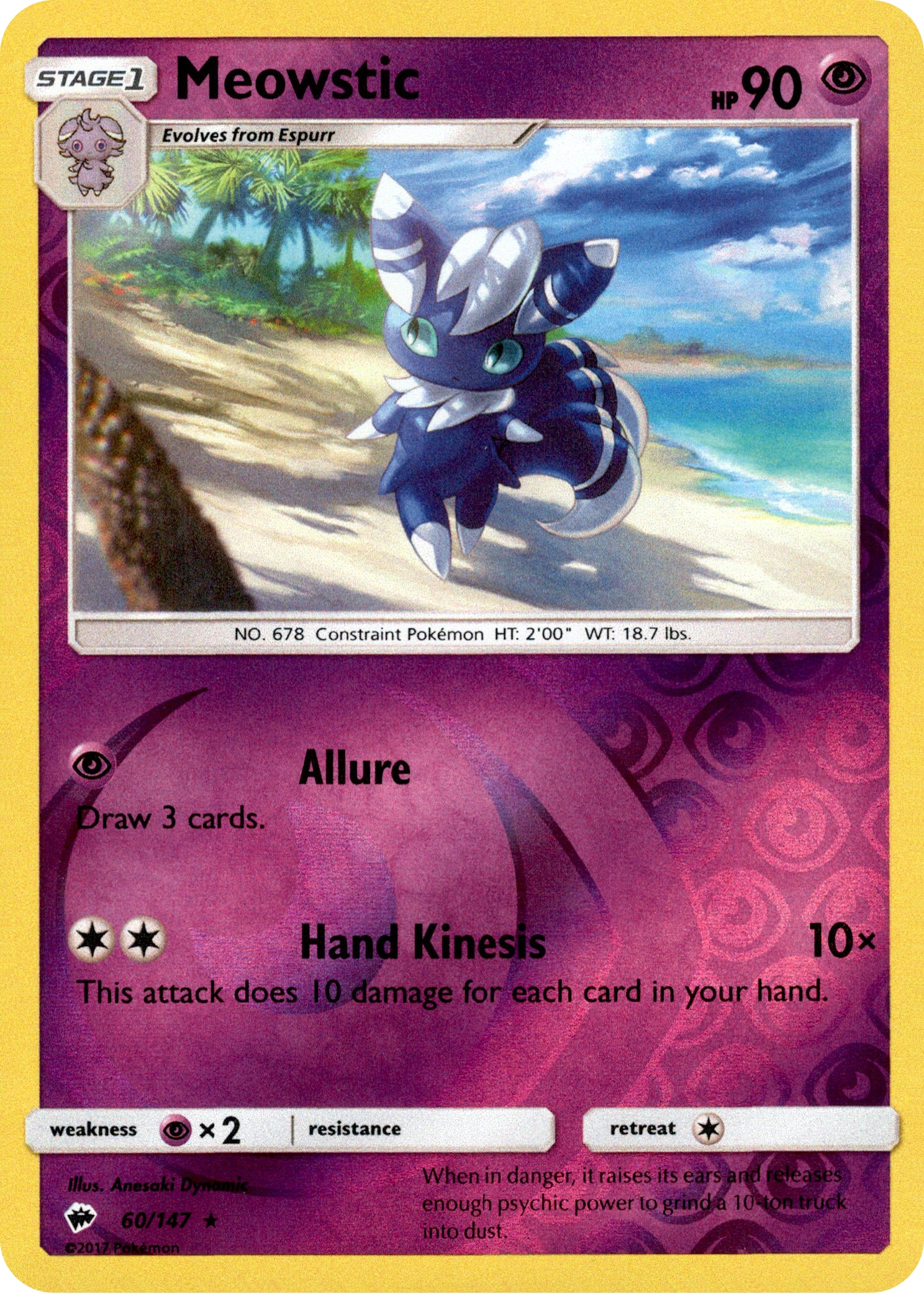 Meowstic - 60/147 - Burning Shadows - Reverse Holo - Card Cavern
