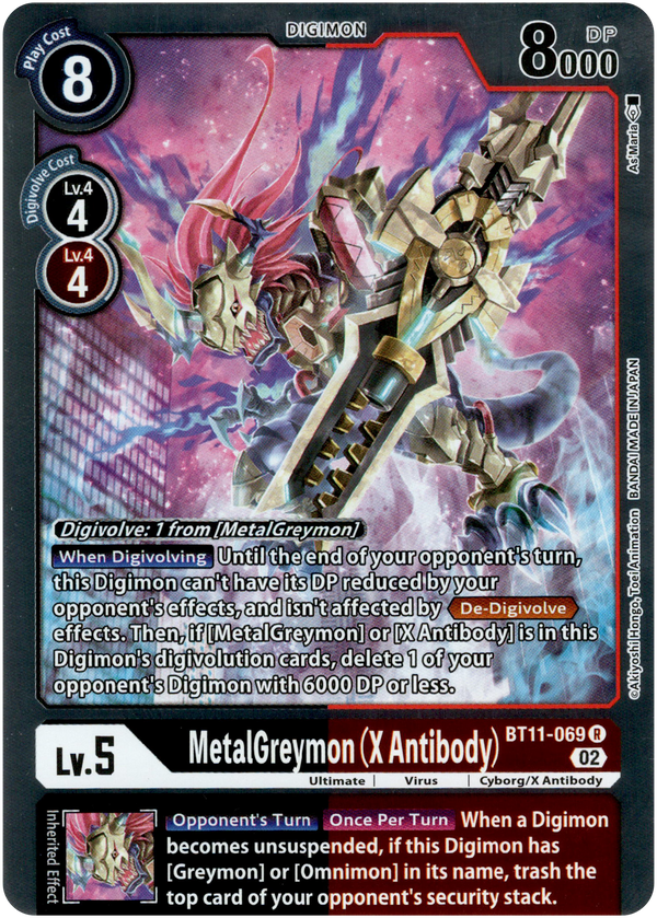 MetalGreymon (X Antibody) - BT11-069 R - Dimensional Phase - Foil - Card Cavern