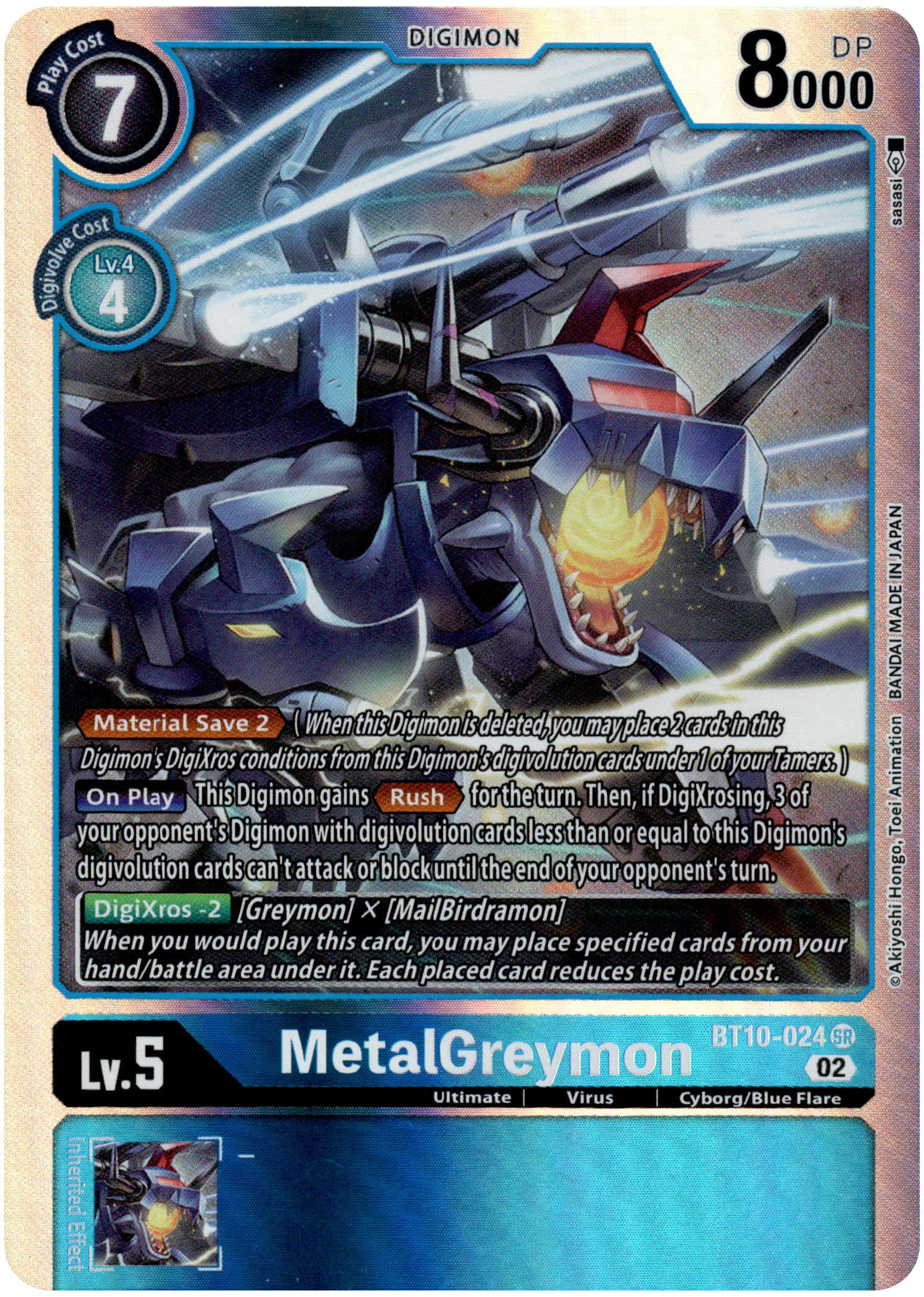 MetalGreymon - BT10-024 SR - Xros Encounter - Foil - Card Cavern