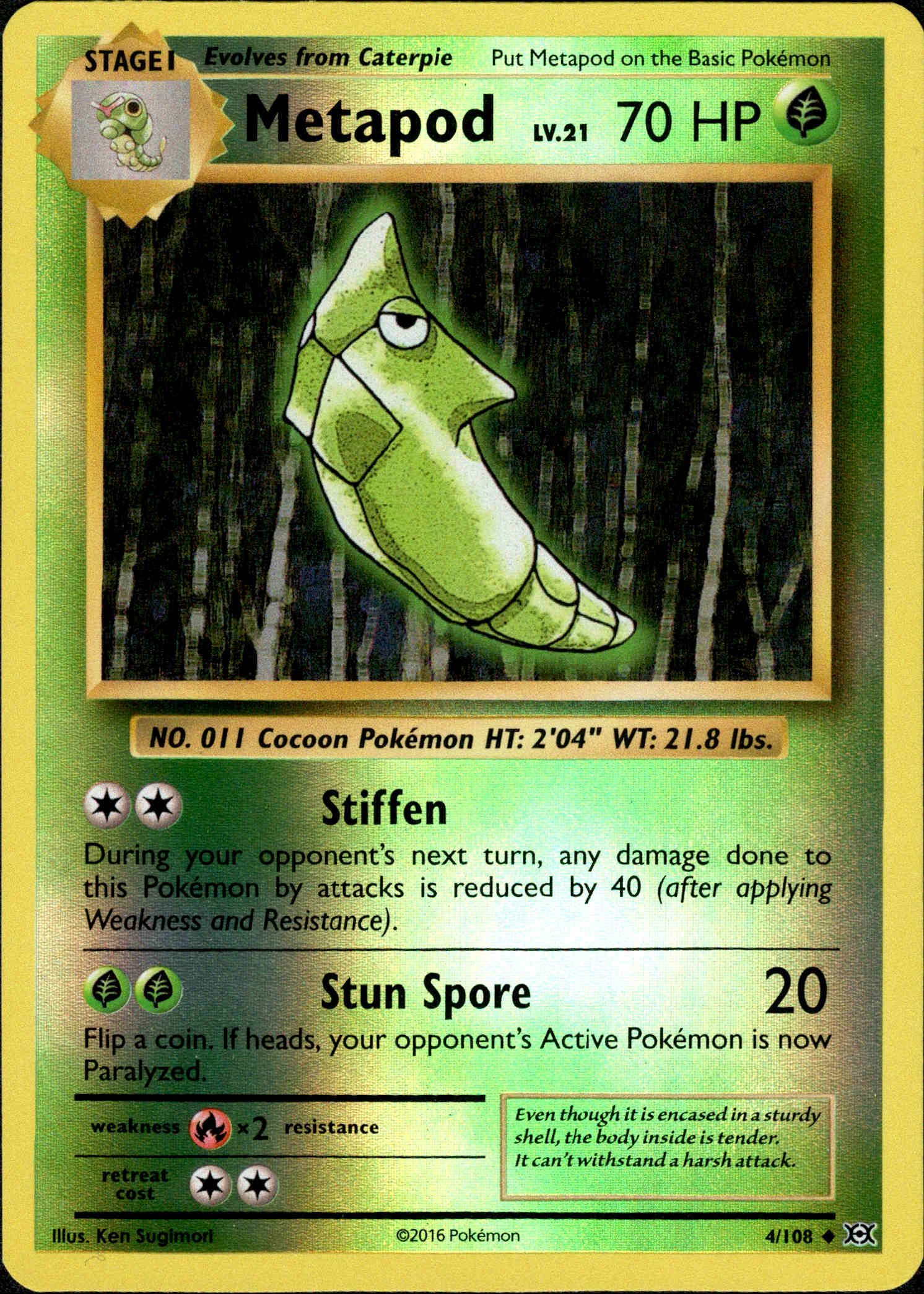 Metapod - 4/108 - Evolutions - Reverse Holo - Card Cavern