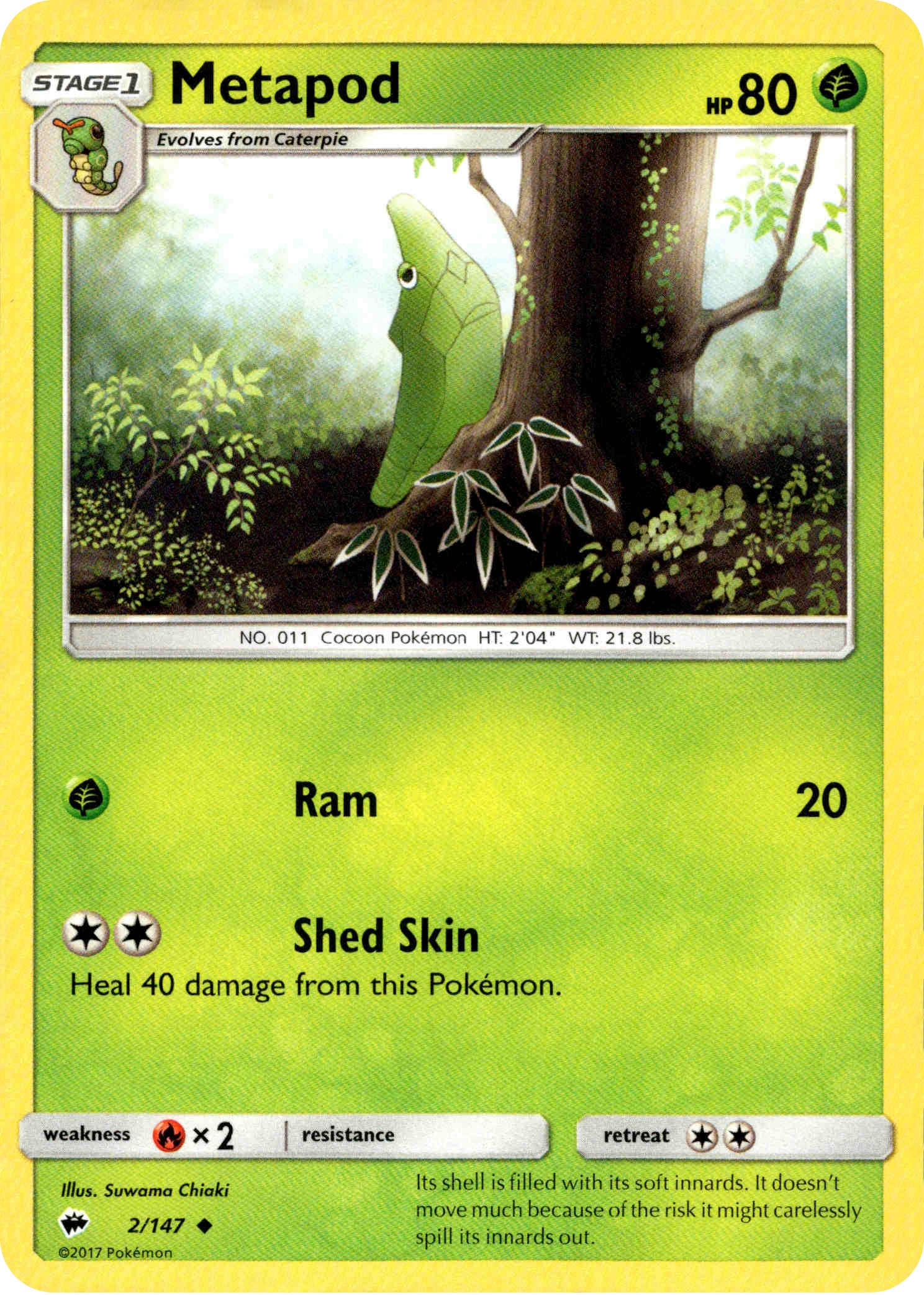 Metapod - 2/147 - Burning Shadows - Card Cavern