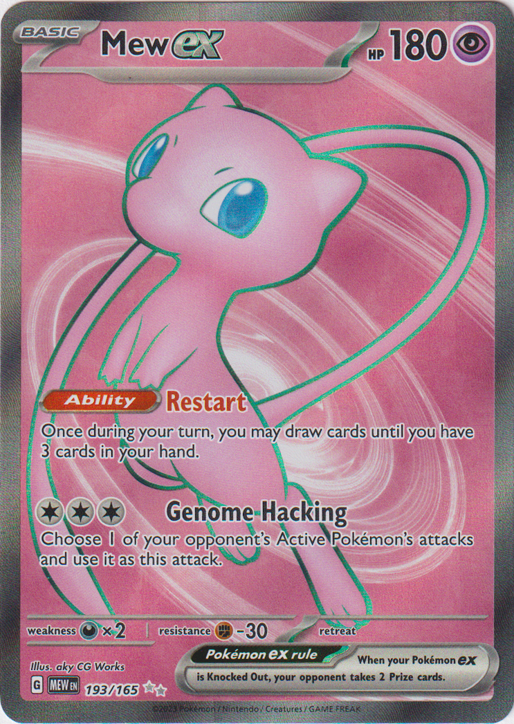 Mew Code Scarlet Mew ex - 193/165 - Scarlet & Violet 151 – Card Cavern Trading Cards, LLC