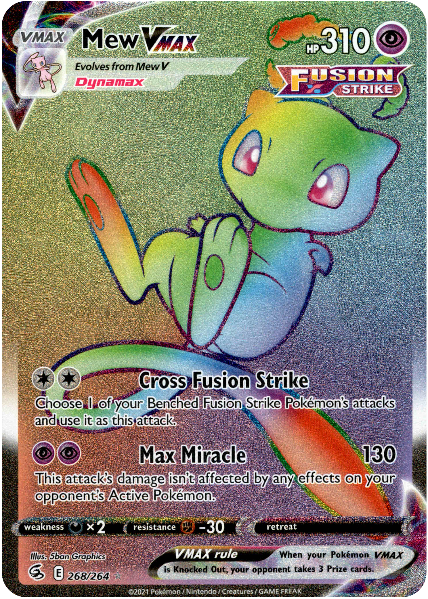 Mew VMAX Hyper Rare - 268/264 - Fusion Strike - Holo - Card Cavern