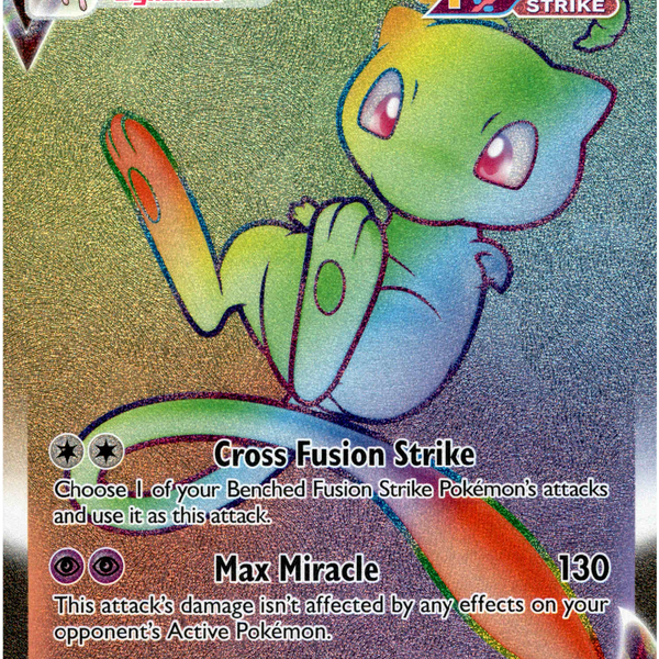 Mew VMAX Hyper Rare - 268/264 - Fusion Strike - Holo Card Cavern Trading Cards, LLC Mew VMAX Hyper Rare - 268/264 - Fusion Strike - Holo Card Cavern Trading Cards, LLC