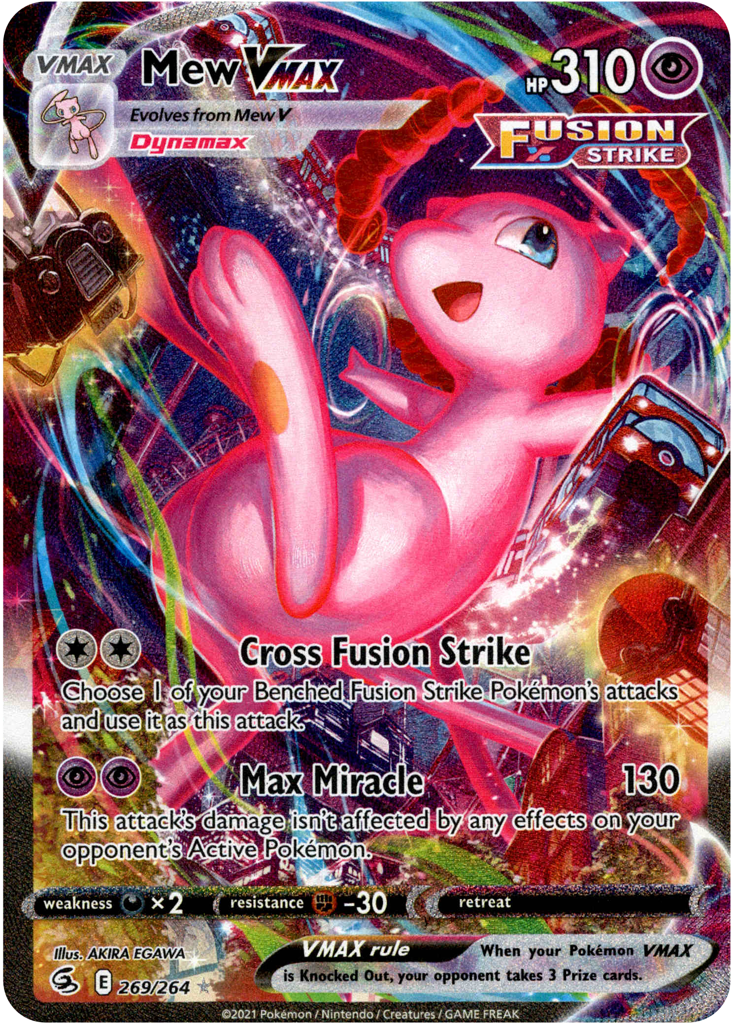 Mew VMAX Alternate Art Secret Rare - 269/264 - Fusion Strike - Holo - Card Cavern