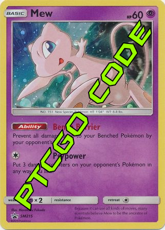 Mew SM215 PTCGO Code - Card Cavern