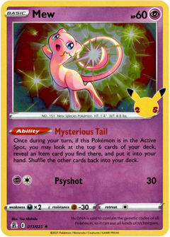 Mew - 011/025 - Celebrations - Holo - Card Cavern
