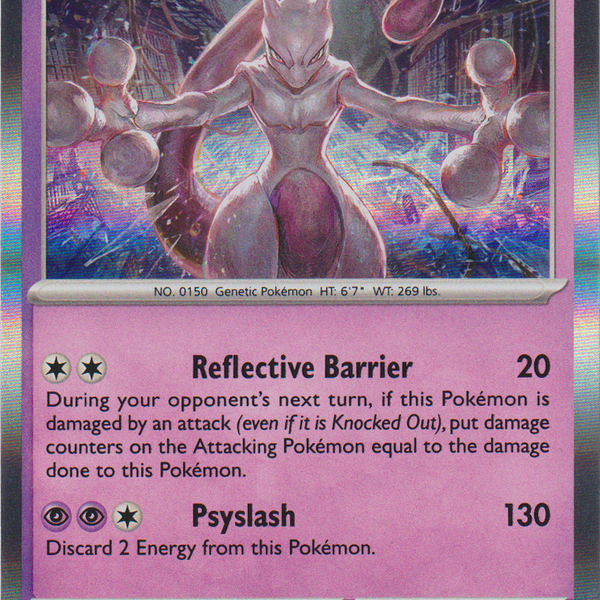 Mewtwo - 150/165 - Scarlet & Violet 151 - Holo Card Cavern Trading Cards, LLC Mewtwo - 150/165 - Scarlet & Violet 151 - Holo Card Cavern Trading Cards, LLC
