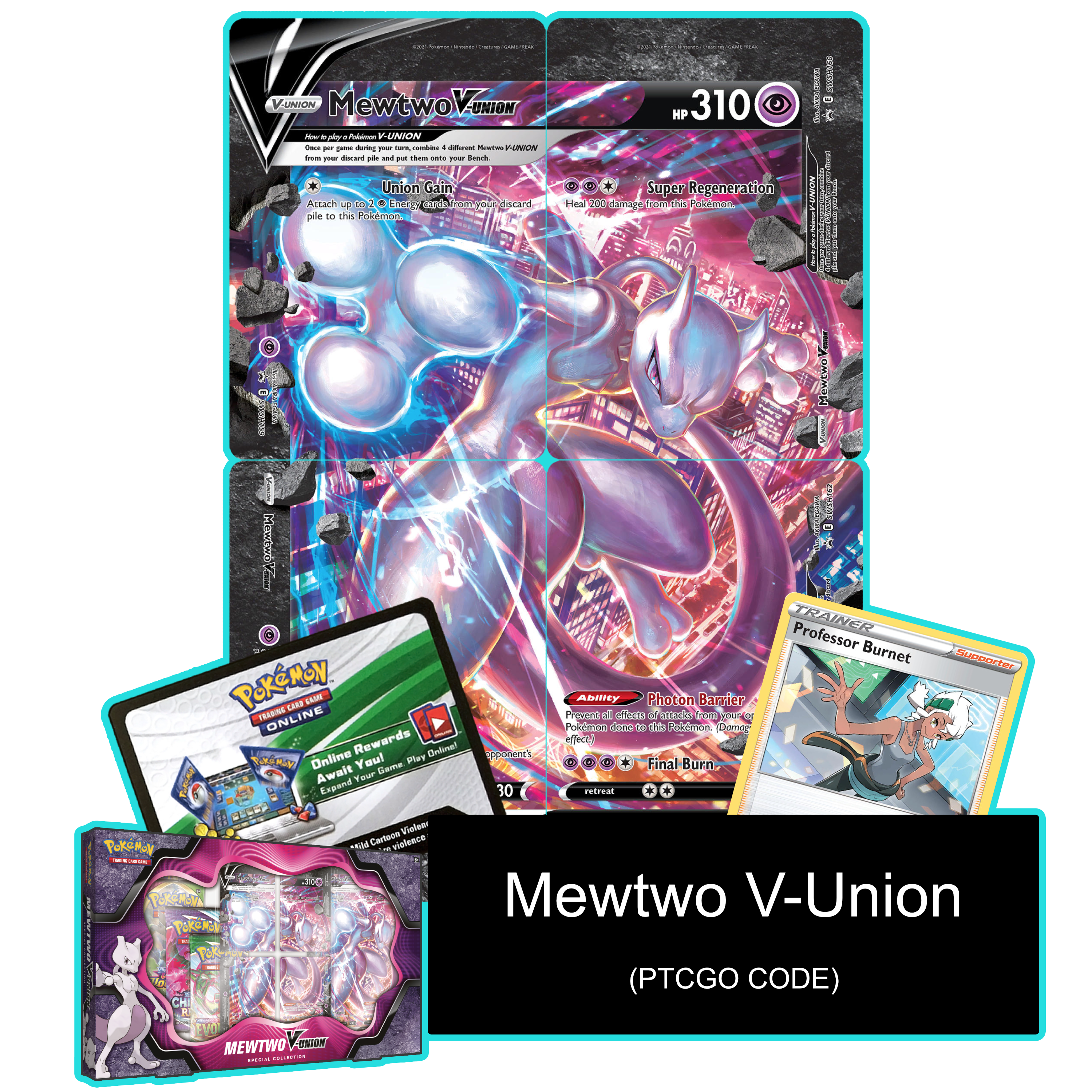 Mewtwo V-Union - Celebrations Special Collection - PTCGL Code - Card Cavern