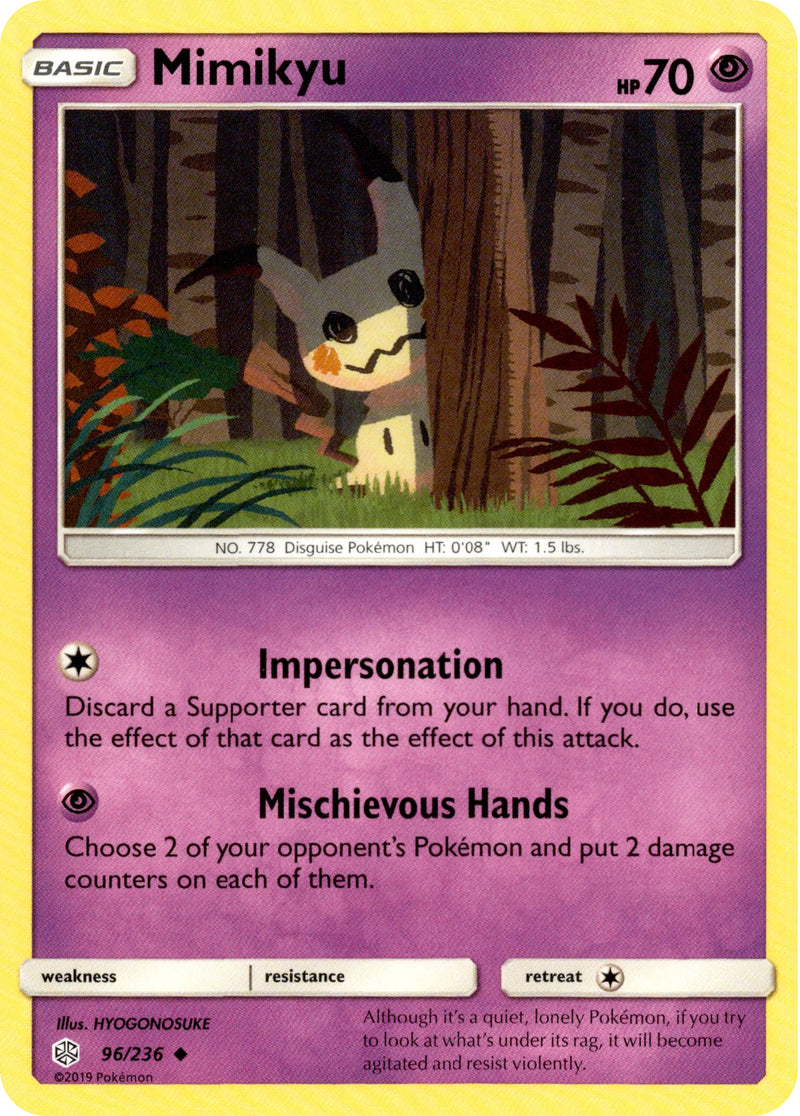 pokemon cards mimikyu Mimikyu - 96/236