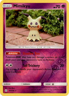 Mimikyu - 97/236 - Cosmic Eclipse - Reverse Holo - Card Cavern