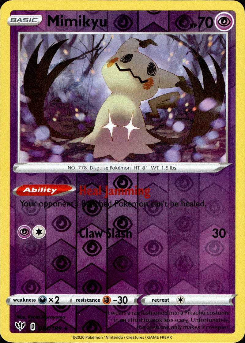 mimikyu pokemon card holographic Mimikyu - 81/189 - Darkness Ablaze
