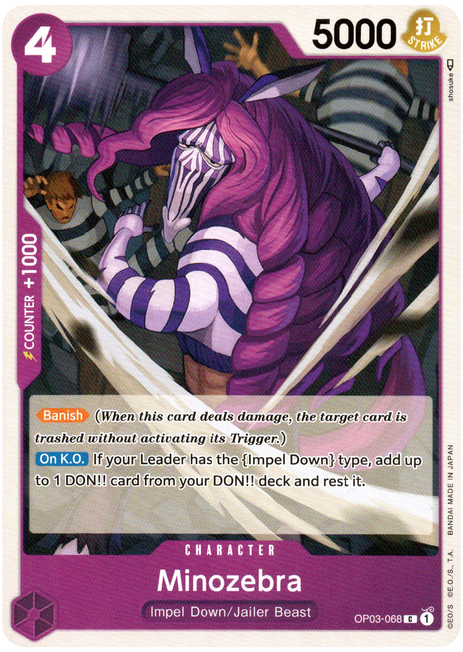 Minozebra - OP03-068 C - Pillars of Strength - Card Cavern