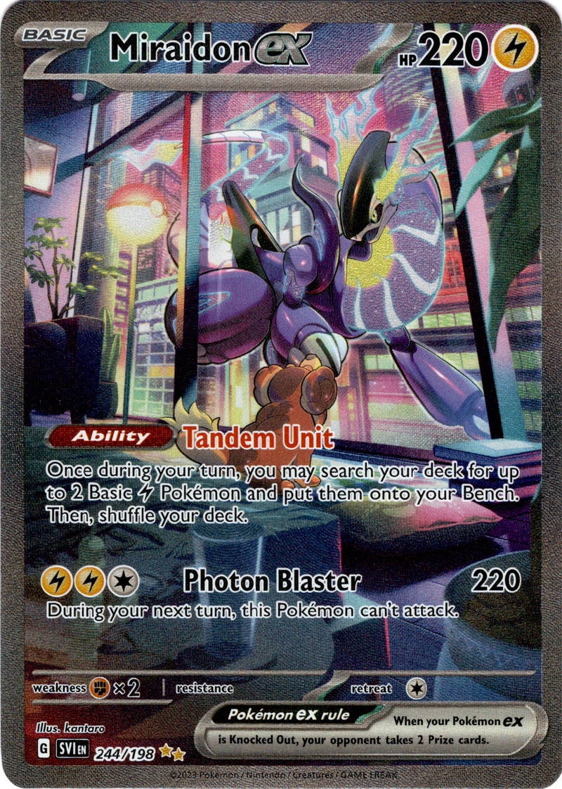 miraidon pokemon card holo Miraidon ex - 244/198 - Scarlet & Violet