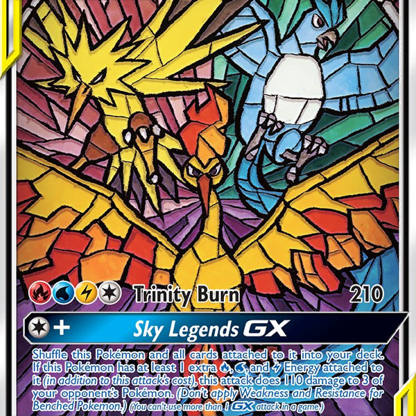 trinity burn pokemon card value Moltres & Zapdos & Articuno GX - SM210