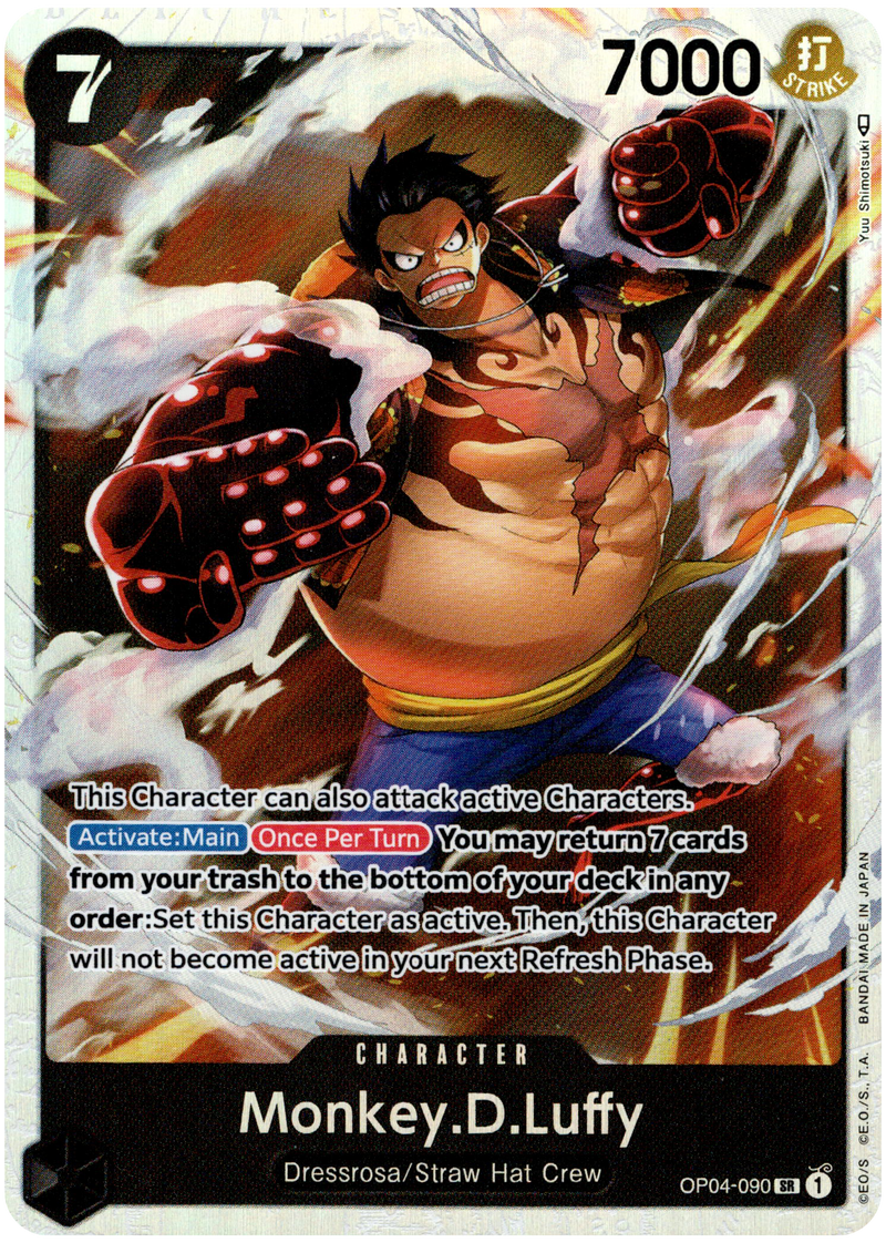 one piece card game gear 4 luffy One Piece Trading Card Game The Azure Sea's Seven Rare Monkey.D.Luffy OP14-034