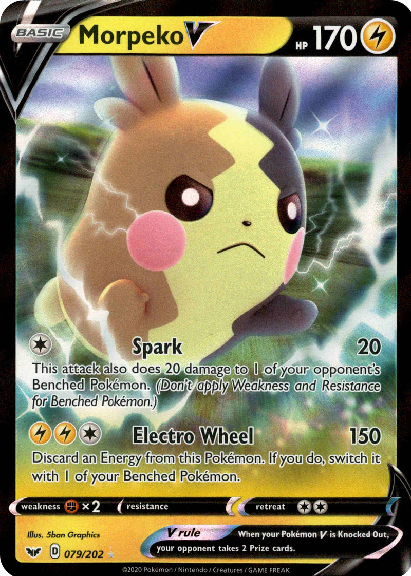 Pokemon Sword and Shield Ultra Rare Holo Morpeko V #79 Pokemon Sword and Shield Ultra Rare Holo Morpeko V #79