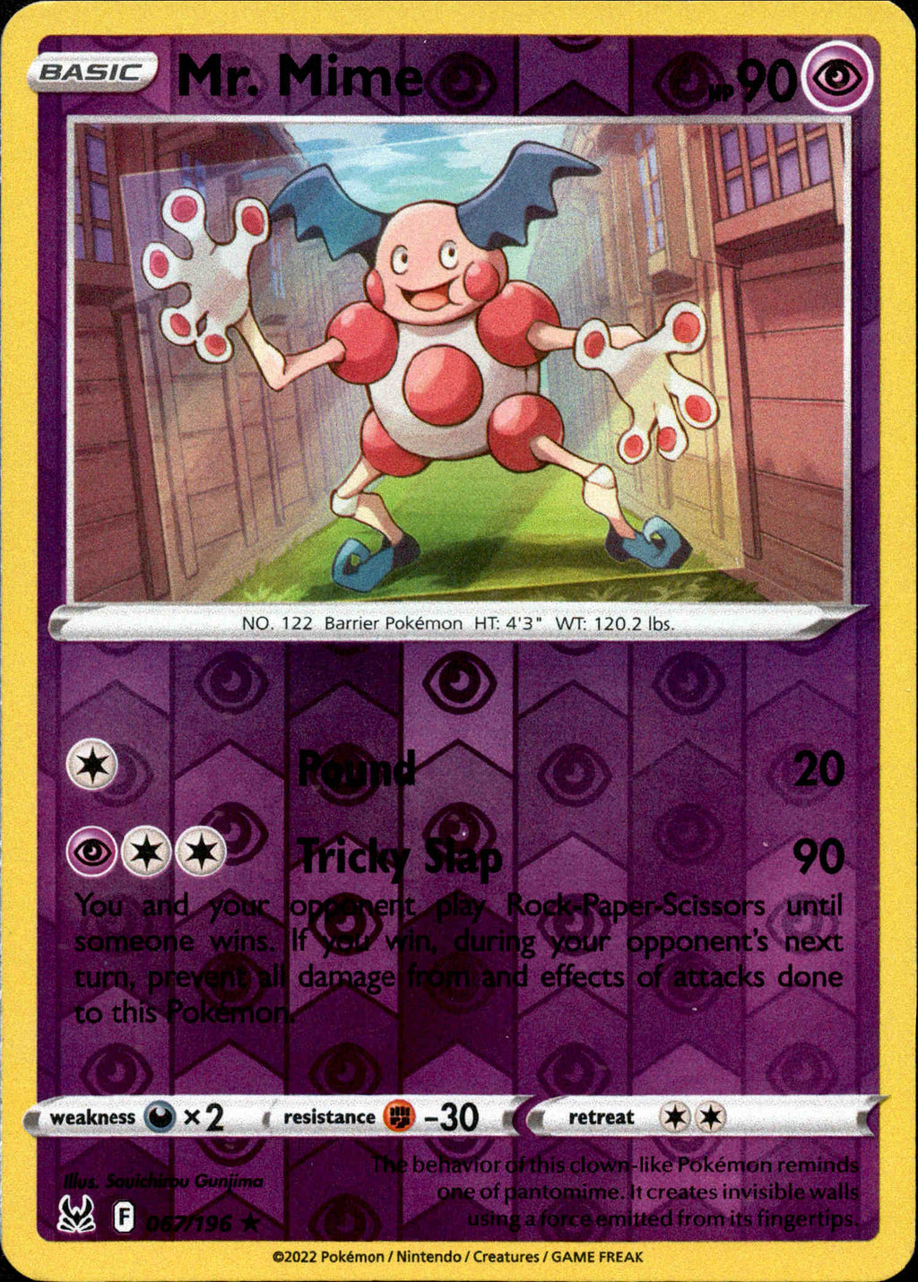 Mr. Mime - 067/196 - Lost Origin - Reverse Holo – Card Cavern Trading ...