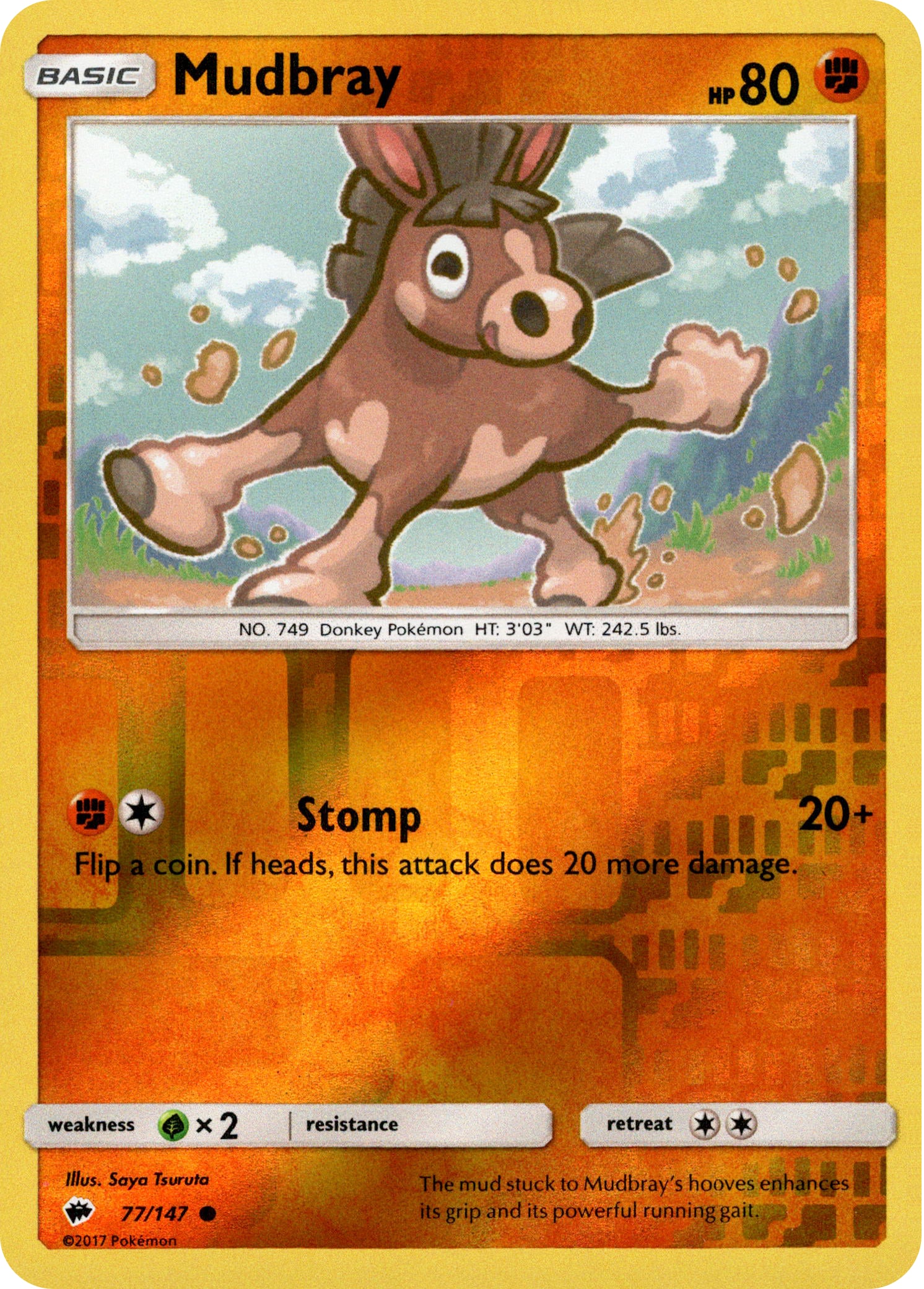 Mudbray - 77/147 - Burning Shadows - Reverse Holo - Card Cavern