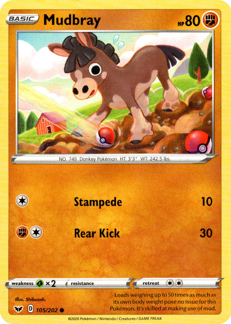 pokemon card weighing Mudbray - 105/202