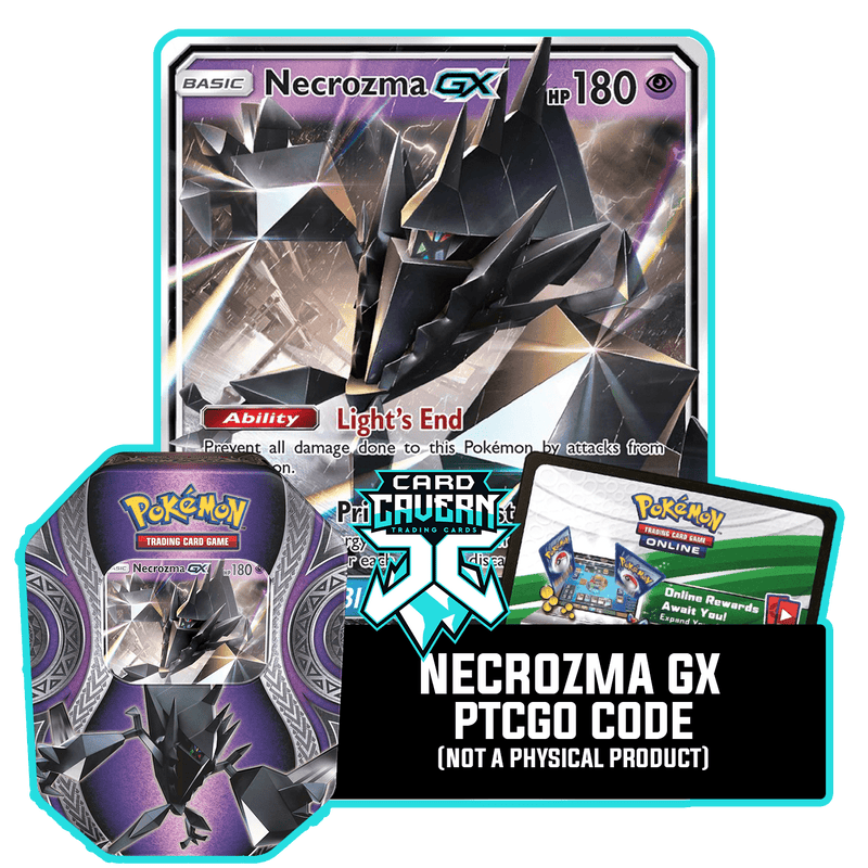 Mysterious Powers Tin: Necrozma GX - Dark Prism Deck - PTCGO Code Card Cavern Trading Cards, LLC Mysterious Powers Tin: Necrozma GX - Dark Prism Deck - PTCGO Code Card Cavern Trading Cards, LLC