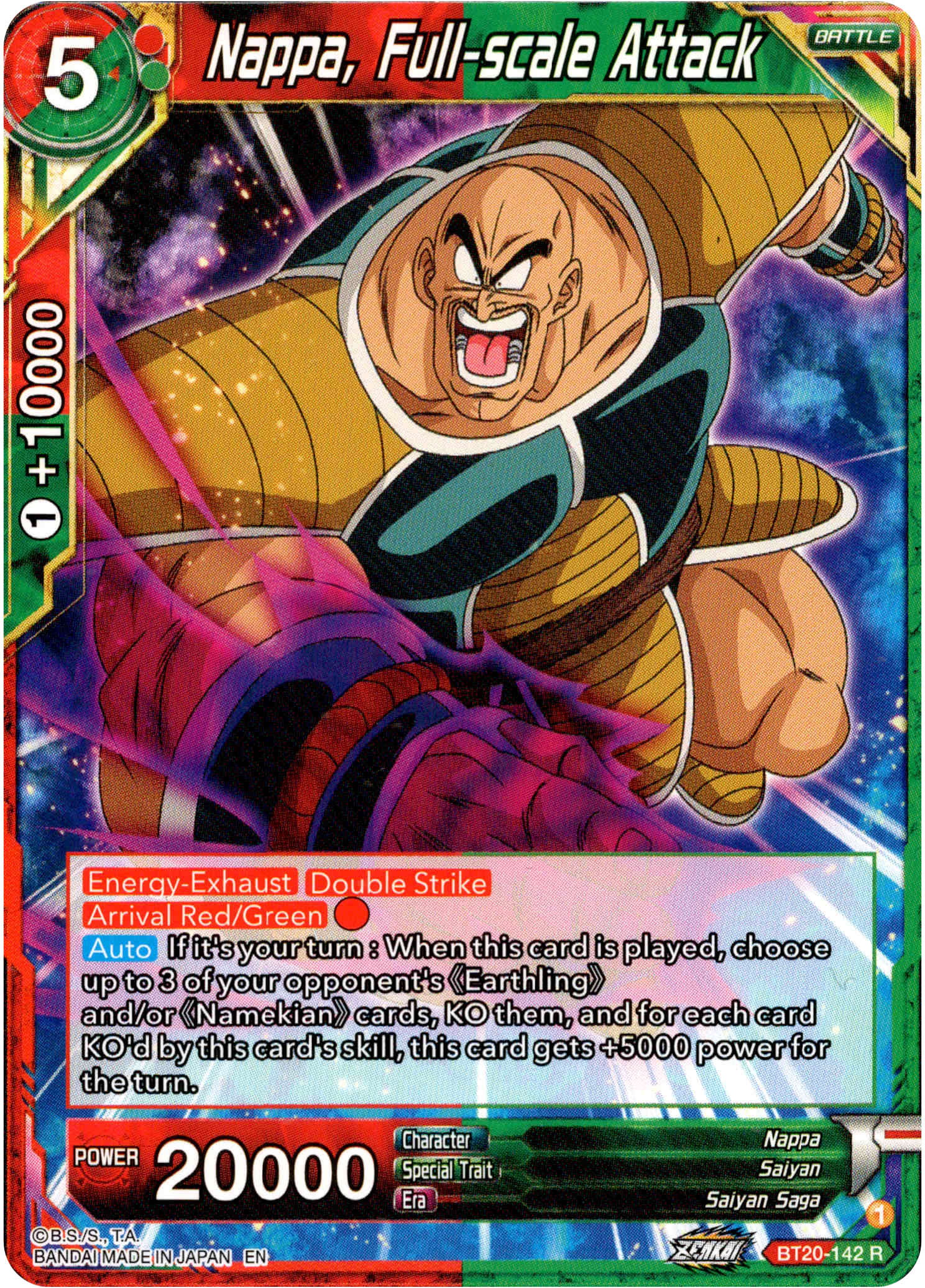 Nappa, Full-scale Attack - BT20-142 R - Power Absorbed - Card Cavern