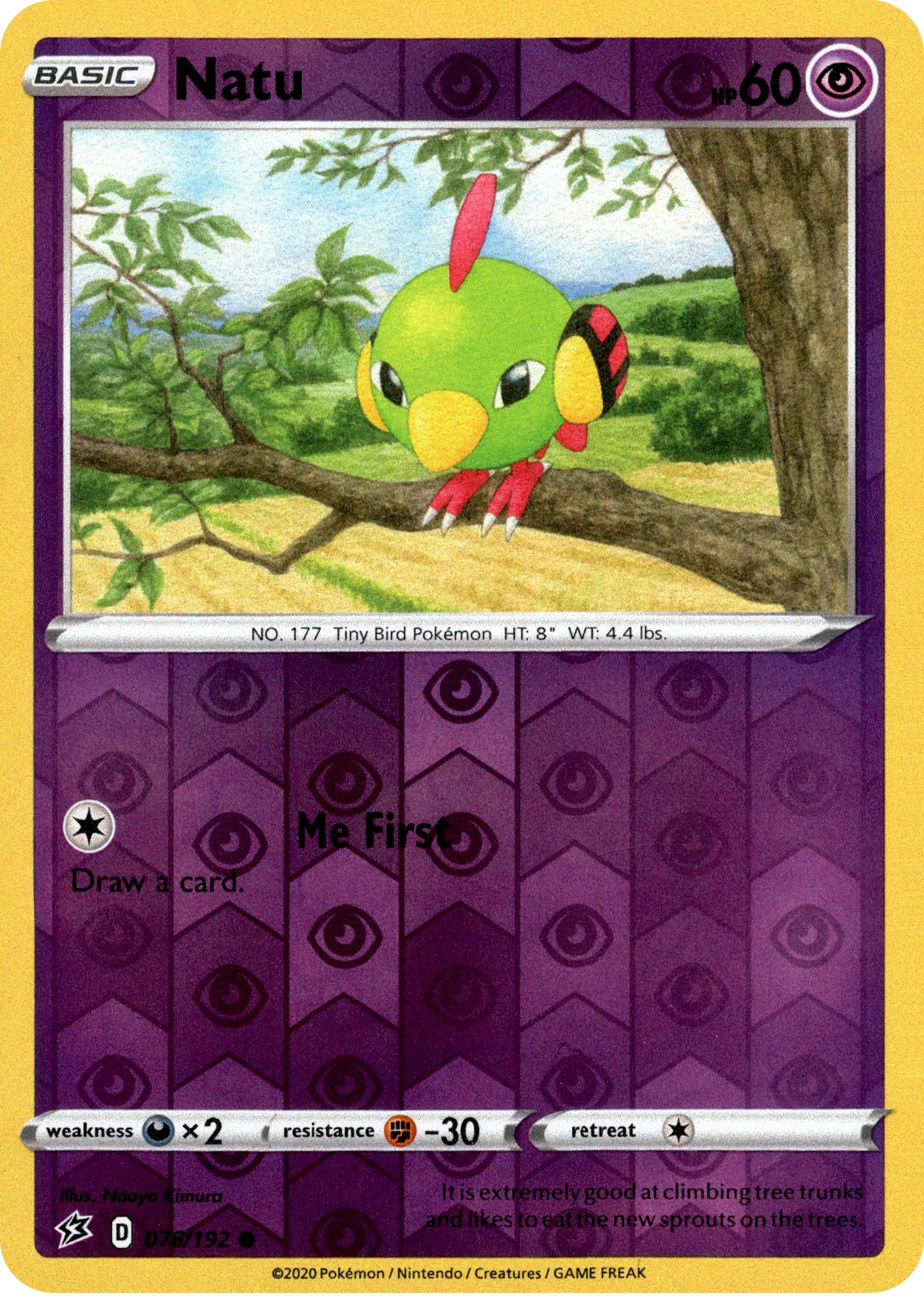 Natu - 76/192 - Rebel Clash - Reverse Holo - Card Cavern