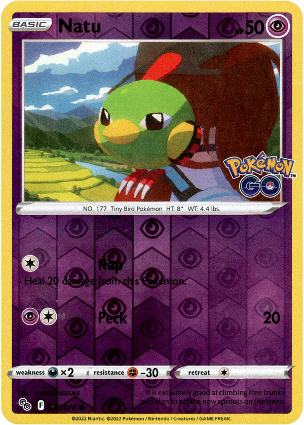 Natu - 032/078 - Pokemon Go - Reverse Holo - Card Cavern