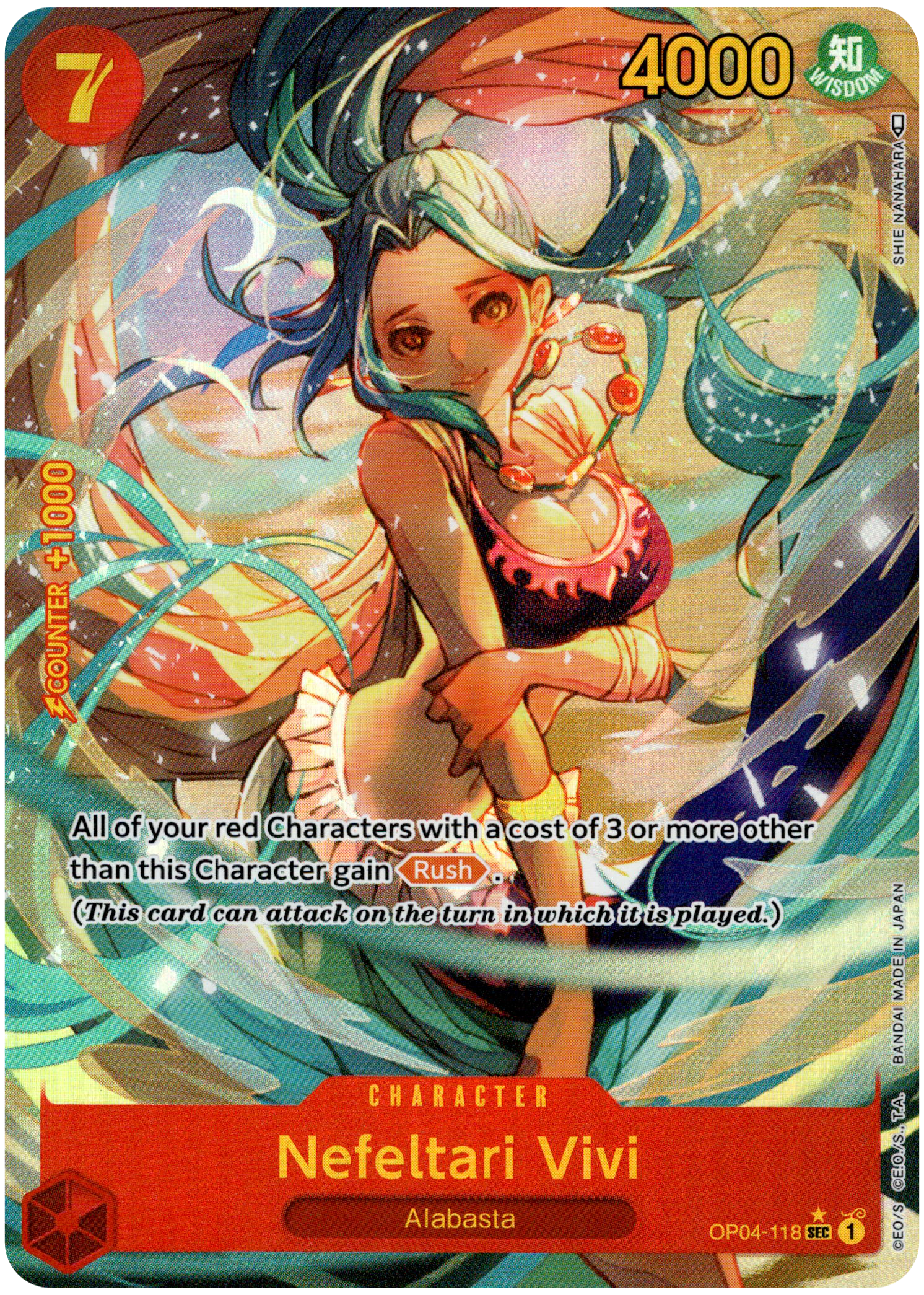 Nefeltari Vivi Alternate Art - OP04-118 SEC - Kingdoms of Intrigue - Foil - Card Cavern