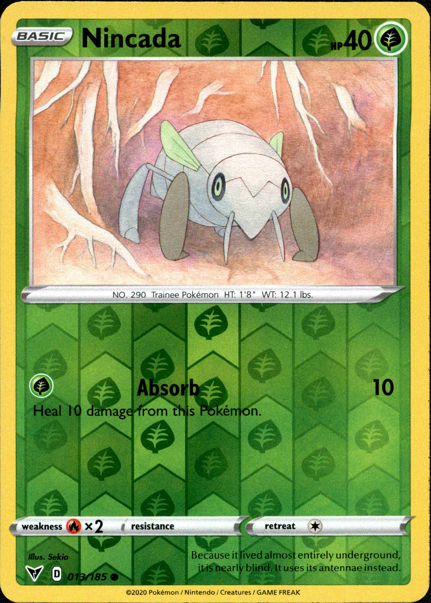 Nincada - 013/185 - Vivid Voltage - Reverse Holo - Card Cavern