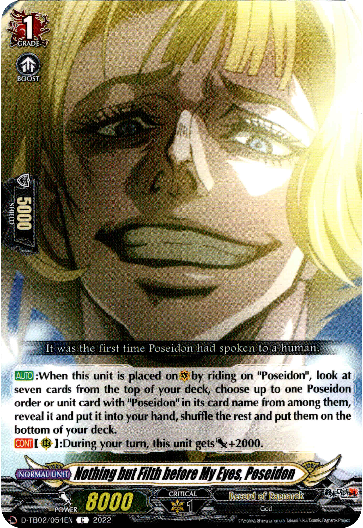 Nothing but Filth before My Eyes, Poseidon - D-TB02/054EN - Record of Ragnarok - Card Cavern