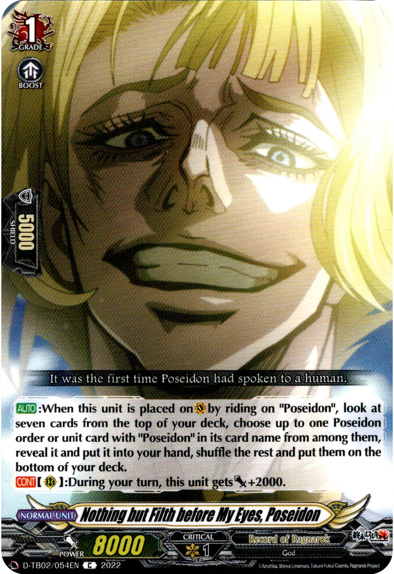 Nothing but Filth before My Eyes, Poseidon - D-TB02/054EN - Record of Ragnarok - Card Cavern