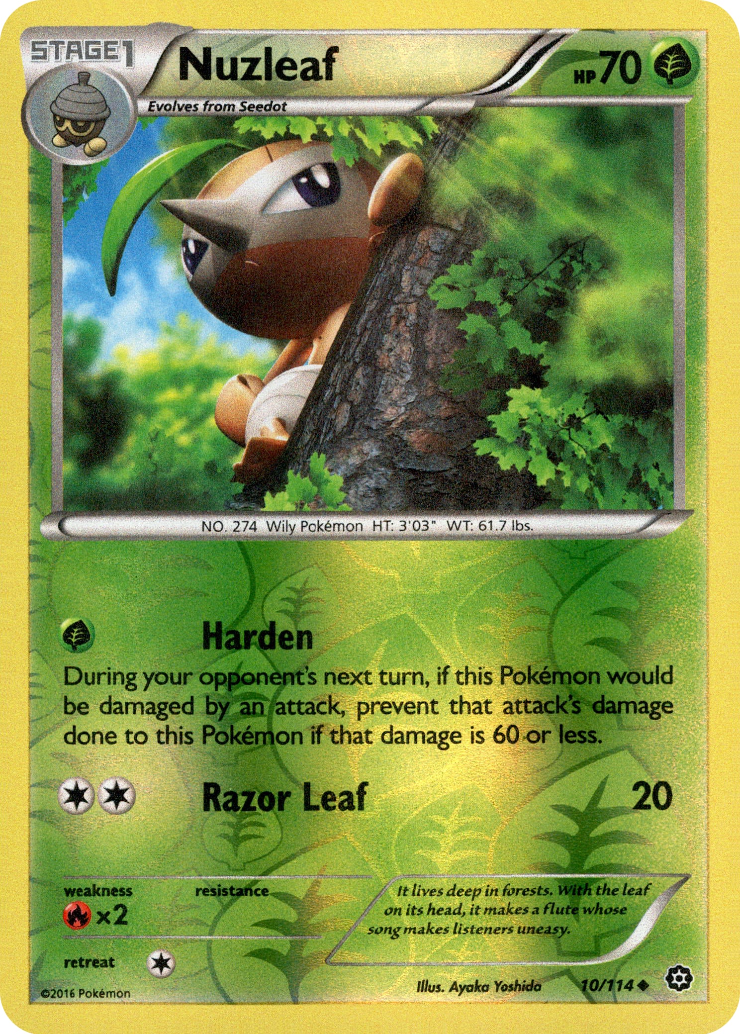 Nuzleaf - 10/114 - Steam Siege - Reverse Holo - Card Cavern