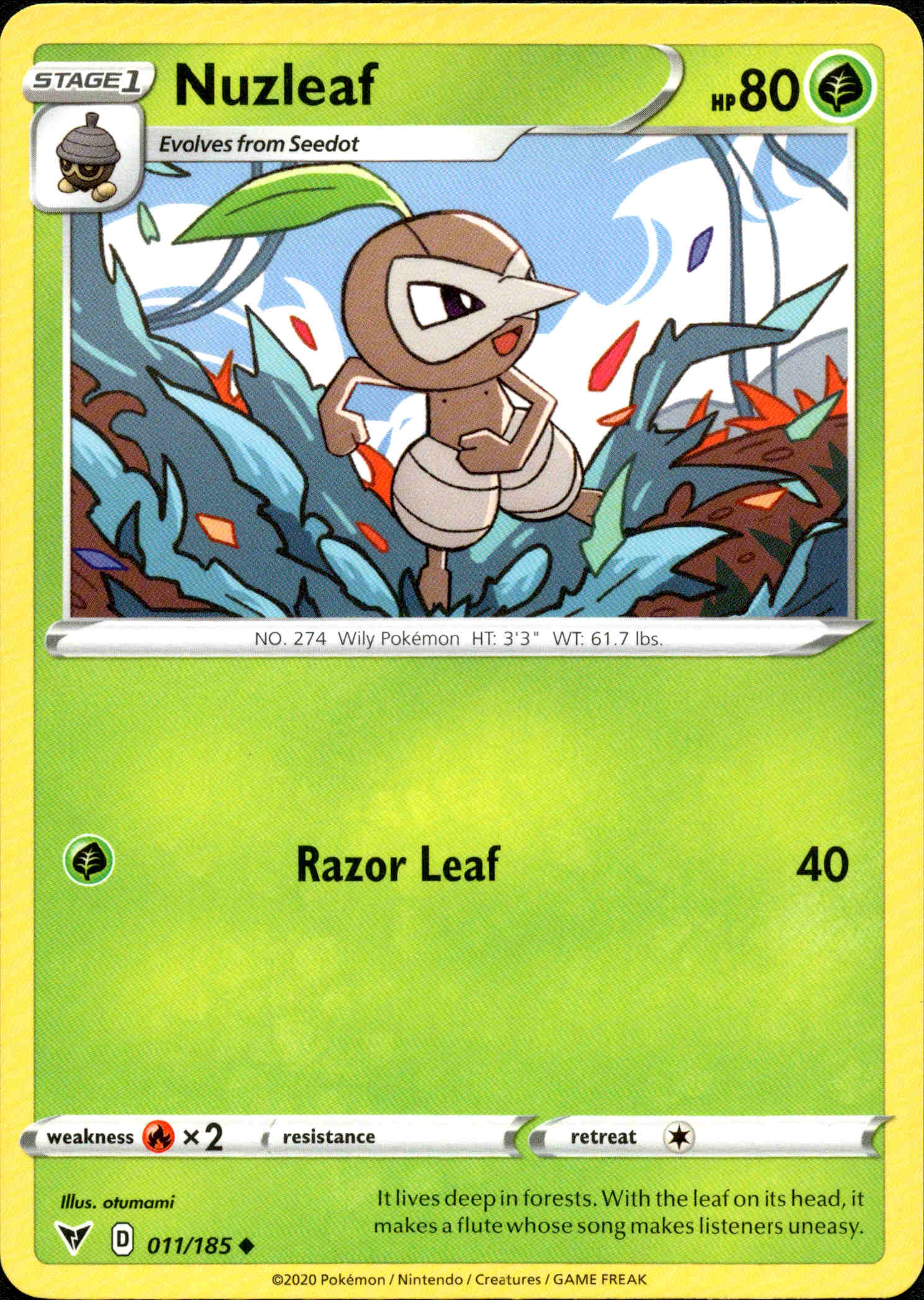 Nuzleaf - 011/185 - Vivid Voltage - Card Cavern