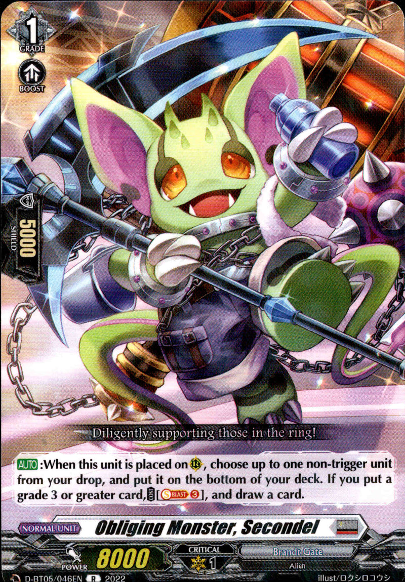 Obliging Monster, Secondel - D-BT05/046 - Triumphant Return of the Brave Heroes - Card Cavern