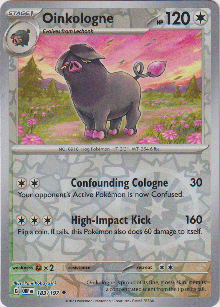 Oinkologne - 183/197 - Obsidian Flames - Reverse Holo - Card Cavern