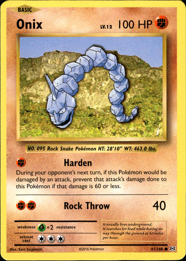 ground pokemon cards Onix - 61/108